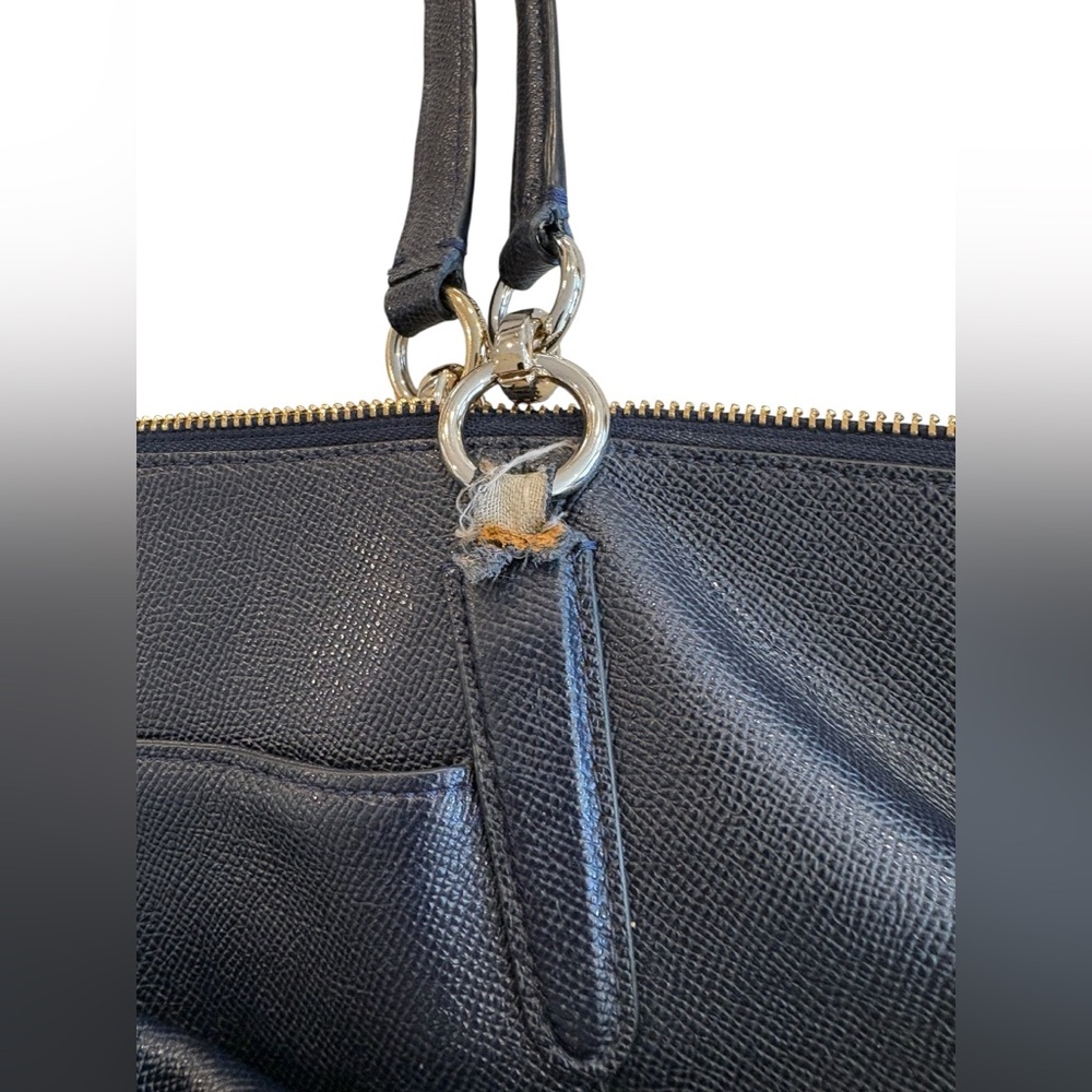 Coach Black Leather Double-Handle Tote - Picture 10 of 16